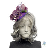 Purple Orchid Fascinator Hats for Women: One of a Kind Handmade in the USA
