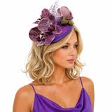 Purple Orchid Fascinator Hats for Women: One of a Kind Handmade in the USA