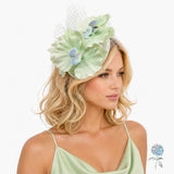 Orchid Headpiece in Celadon Green: Fascinator Headband Handmade in the USA