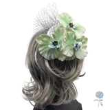 Orchid Headpiece in Celadon Green: Fascinator Headband Handmade in the USA