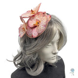 Orchid Headpiece in Deep Blush Tones: Handmade Fascinator Headbands for Women