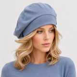 Handmade Cotton Knit Beret: Satin Lined Hat, available in many Colors
