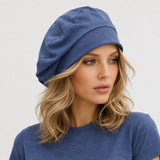 Handmade Cotton Knit Beret: Satin Lined Hat, available in many Colors