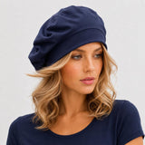 Handmade Cotton Knit Beret: Satin Lined Hat, available in many Colors