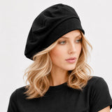 Handmade Cotton Knit Beret: Satin Lined Hat, available in many Colors