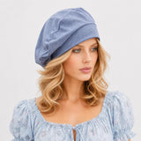 Cotton Knit Beret: Satin Lined Slouch Hat, Handmade in USA