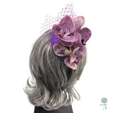 Purple Orchid Fascinator Hats for Women: One of a Kind Handmade in the USA