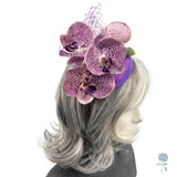 Purple Orchid Fascinator Hats for Women: One of a Kind Handmade in the USA