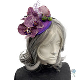 Purple Orchid Fascinator Hats for Women: One of a Kind Handmade in the USA