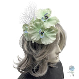 Orchid Headpiece in Celadon Green: Fascinator Headband Handmade in the USA