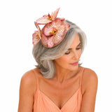 Orchid Headpiece in Deep Blush Tones: Handmade Fascinator Headbands for Women