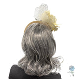 Cream Peony Velvet Headband With Net Bow Fascinator Hat: Weddings, Races & Special Occasion