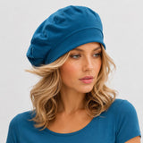 Handmade Cotton Knit Beret: Satin Lined Hat, available in many Colors