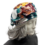 Floral Print Womens Beret: Handmade in the USA