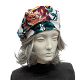 Floral Print Womens Beret: Handmade in the USA