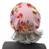 Pink Polka Dot Floral Beret, Summer Headwear