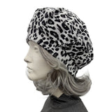 Leopard Print Beret: Satin Lined Handmade Chemo Headwear