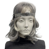 Silver & Black Flapper Headband: Great Gatsby Feather Headpiece and Roaring 20s Inspired Hair Accessory