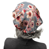 Gray Lightweight Floral Jersey Beret for Women – Handmade in the USA