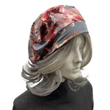 Gray Lightweight Floral Jersey Beret for Women – Handmade in the USA