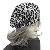 Leopard Print Beret: Satin Lined Handmade Chemo Headwear