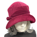 Raspberry Cloche Hat, 1920s Flapper Style: Size Large Handmade in the USA