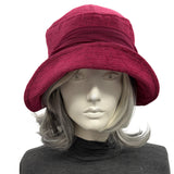 Raspberry Cloche Hat, 1920s Flapper Style: Size Large Handmade in the USA