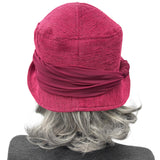 Raspberry Cloche Hat, 1920s Flapper Style: Size Large Handmade in the USA