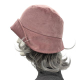 Dusty Rose Velvet Cloche Hat – Romantic Vintage-Inspired Handmade Millinery Size Small/Medium