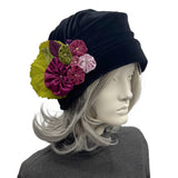 1920s Cloche: Unique Black Velvet Occasion Hat, Handmade in the USA