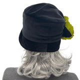 1920s Cloche: Unique Black Velvet Occasion Hat, Handmade in the USA