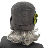 Cloche Hat Women, Gray Textured Winter Headwear : Handmade in the USA