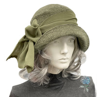 Dusky Pink Textured Velvet Cloche Hat with Chiffon Bow | The Amelia