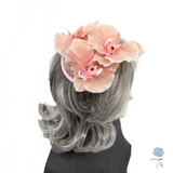 Peachy Pink Fascinator, Elegant Orchid Headpiece for Races, Weddings, Garden Events