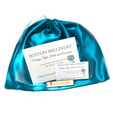 Satin hat storage bag perfect for gift giving. Handmade in The USA Boston Millinery 