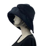 Wide Brim Velvet Derby Hat for Women