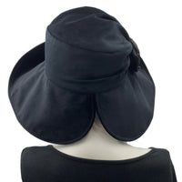 Wide Brim Velvet Derby Hat for Women