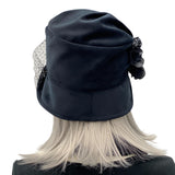 handmade cloche hat with birdcage veil