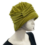 Chartreuse velvet Alice cloche hat 1920s vintage inspired fashion hat for women  elegant bridal and special occasion