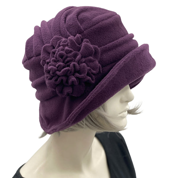 Women's Stylish Eggplant Fleece Winter Hat | The Alice Cloche