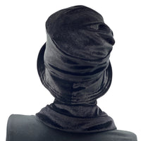Downton Abbey Inspired  cloche hat in black velvet Boston Millinery rear view