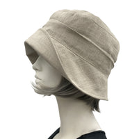 Boston Millinery Vintage Style Alice wide front brim natural beige linen no accessory  side view