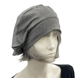 Cotton Berets for Women in Soft Gray Stretch Jersey | More Colors Available