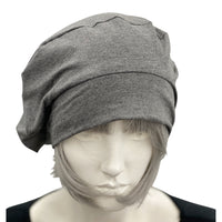 Cotton Berets for Women in Soft Gray Stretch Jersey | More Colors Available