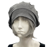 Cotton Berets for Women in Soft Gray Stretch Jersey | More Colors Available