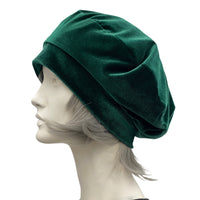 Boston Millinery Beret for women in green velvet