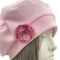 Beret satin flower brooch Boston Millinery