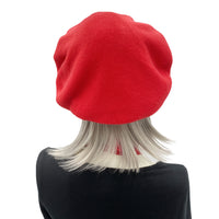 Red Fleece Beret rear view Boston Millinery