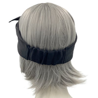 Black Linen bow headband  rear view