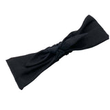 Black Linen bow headband  flat lay